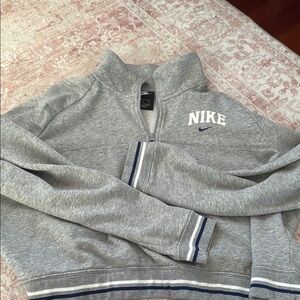 Nike Gray Half-Zip Sweatshirt cropped